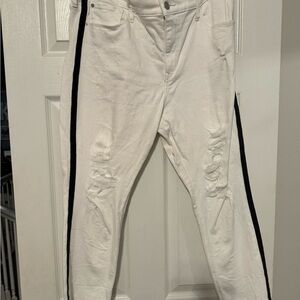 Size 14 Express white denim cropped jean